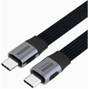 Sitecom USB-C to USB-C Full feature Flat Cable 80Gbps 8K 1.0m Black (Thunderbolt 5 compatible)