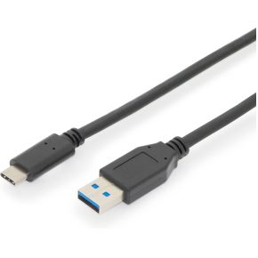 ASSMANN Electronic AK-300146-010-S 1m USB C USB A Mannelijk Mannelijk Zwart USB-kabel