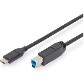ASSMANN Electronic AK-300149-010-S 1m USB C USB B Mannelijk Mannelijk Zwart USB-kabel