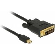 DeLOCK 83990 3m Mini DisplayPort DVI-D Zwart video kabel adapter
