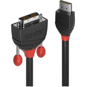 Lindy 36274 5m HDMI Type A (Standard) DVI-D Zwart video kabel adapter
