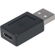 Manhattan-354653-USB-A-USB-C-Zwart-kabeladapter-verloopstukje