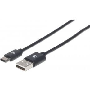 Manhattan 354912 0.5m USB A USB C Mannelijk Mannelijk Zwart USB-kabel