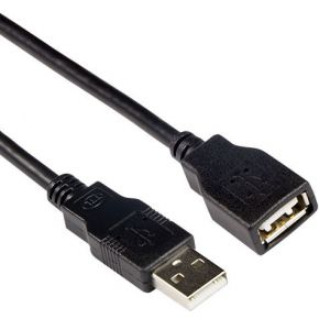 ACT USB 2.0 A male - USB A female zwart  3,00 m