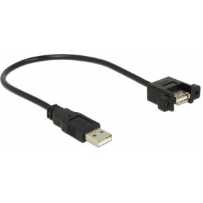 DeLOCK 85462 0.25m USB A USB A Mannelijk Vrouwelijk Zwart USB-kabel