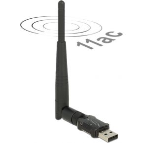 Delock 12462 USB 2.0 Dual Band WLAN ac/a/b/g/n Stick 433 + 150 Mbps met externe antenne