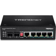 Trendnet TI-PG62 Unmanaged Gigabit Ethernet (10/100/1000) Power over Ethernet (PoE) Zwart netwerk-sw netwerk switch
