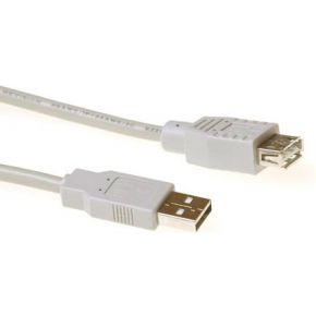 ACT USB 2.0 A male - USB A female ivoor  3,00 m