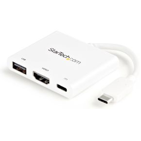 StarTech.com USB-C naar 4K HDMI multifunctionele adapter met Power Delivery en USB-A poort wit
