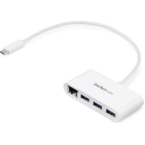 StarTech.com 3-poorts USB 3.0 Hub met Gigabit Ethernet USB-C wit