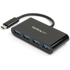 StarTech.com HB30C4AB USB 3.0 (3.1 Gen 1) Type-C 5000Mbit/s Zwart hub & concentrator