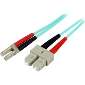 StarTech.com A50FBLCSC1 1m LC SC Turkoois Glasvezel kabel