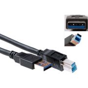 ACT-SB0003-3m-USB-A-USB-B-Zwart-USB-kabel