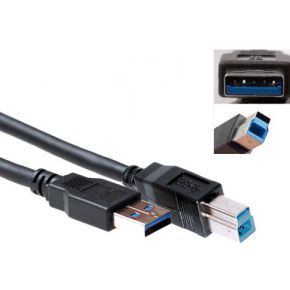 ACT USB 3.0 A male - USB B male  5,00 m