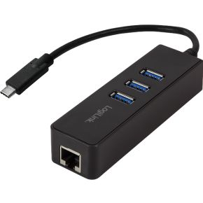 LogiLink UA0283 Ethernet 1000Mbit/s netwerkadapter/ USB hub 3 poorten USB C