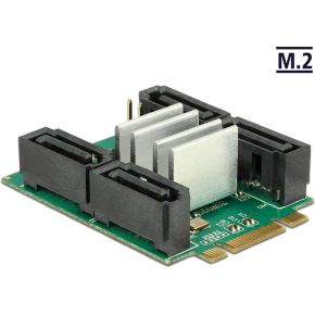 Delock 62850 Converter M.2 Key B+M male > Hybride 4 x SATA 7-pins male met RAID