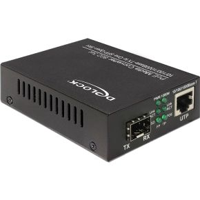 Delock 86180 1000Mbits Zwart Netwerk Media Converter delock kopen in de aanbieding