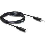 DeLOCK 84002 3m 3.5mm male/female Zwart audio kabel