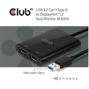 CLUB3D USB A to DisplayPort© 1.2 Dual Monitor 4K 60Hz