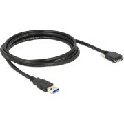 Delock 83598 Kabel USB 3.0 type A male > USB 3.0 type Micro-B male met schroeven 2 m