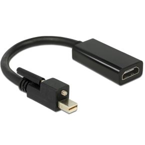 Delock 62640 Adapter mini DisplayPort 1.2 male met schroef > HDMI female 4K Actief zwart