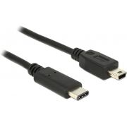 DeLOCK 83335 0.5m, USB2.0-C/USB2.0 Mini-B 0.5m USB A USB C Zwart USB-kabel
