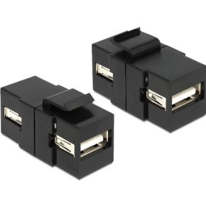 DeLOCK 86367 USB 2.0 A USB 2.0 A Zwart kabeladapter/verloopstukje