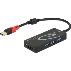 Delock 62899 Externe USB 3.2 Gen 1 Hub USB Type-A > 3 x USB Type-A + SD-kaartlezer met 2 sleuven