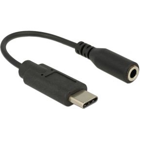 DeLOCK 65842 USB Type-C 3,5 mm Zwart kabeladapter/verloopstukje