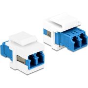 Delock 86357 Keystone Module LC Duplex female naar LC Duplex female blauw/wit