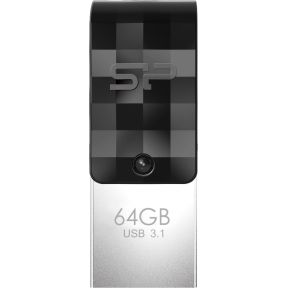 Silicon Power Mobile C31 64GB USB 3.0 (3.1 Gen 1) Type-A/Type-C Zwart, Grijs, Zilver USB flash drive