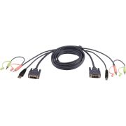 Aten 6ft USB DVI-I Single Link 1.8m Zwart toetsenbord-video-muis (kvm) kabel