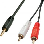 Lindy-35685-10m-2-x-RCA-3-5mm-Zwart-audio-kabel