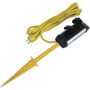 Stanley 2 Voudige Stekkerdoos Ground Spike Met Klapdeksels En Grondpin Estn2Sp stanley kopen in de aanbieding
