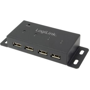 LogiLink UA0141A 480Mbit/s USB hub 4 poorten zwart