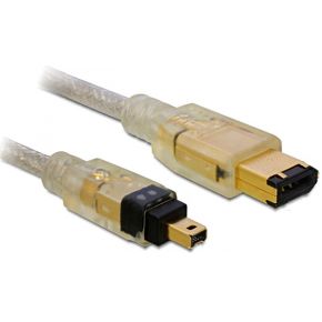 FireWire-Kabel Delock FW400 4Pin -> FW400 6Pin St/St 2.00m retail