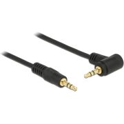 Delock 83754 Stereo Jack Kabel 3,5 mm 3-pin male > male haaks 1 m zwart