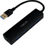 LogiLink-UA0295-USB-3-0-hub-4-poorten-3-1-Gen-1-Type-A-5000Mbit-s-Zwart