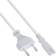 Stroomkabel / Netsnoer Euro male - Female C7 Figure 8 wit 1 meter