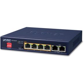 Planet GSD-604HP Managed network switch Gigabit Ethernet (10/100/1000) Power over Ethernet (PoE) Zwa