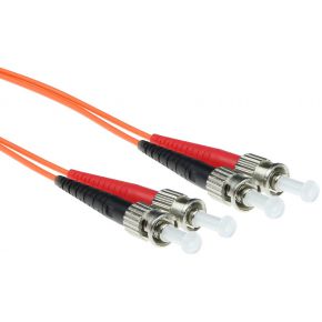 ACT 1,5 meter LSZH Multimode 50/125 OM2 glasvezel patchkabel duplex met ST connectoren