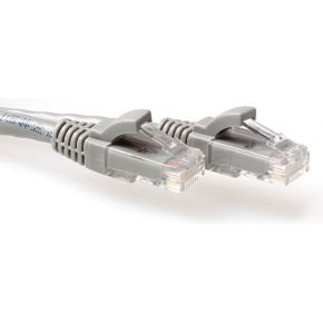 ACT Grijze 2,5 meter U/UTP CAT6A patchkabel snagless met RJ45 connectoren