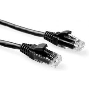 ACT Zwarte 0,25 meter U/UTP CAT6 patchkabel snagless met RJ45 connectoren