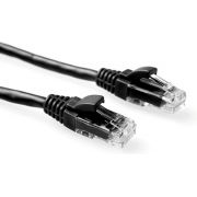 ACT Zwarte 0,25 meter U/UTP CAT6 patchkabel snagless met RJ45 connectoren