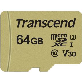 Transcend 500S 64GB MicroSDXC UHS-I Klasse 10 flashgeheugen
