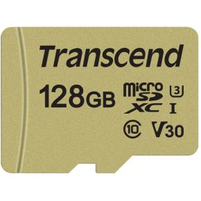 Transcend microSDXC 500S 128GB Class 10 UHS-I U3 V30 + Adapter