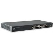 LevelOne-GTL-2661-Managed-L2-Gigabit-Ethernet-10-100-1000-Power-over-Ethernet-PoE-Zwart-netwerk-switch