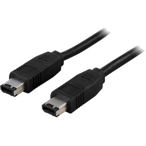 Deltaco Fw 2 2M Zwart Firewire Kabel deltaco kopen in de aanbieding