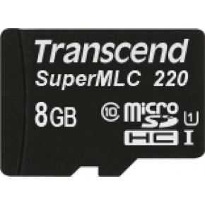 Transcend TS8GUSD220I 8GB MicroSDHC SLC Klasse 10 flashgeheugen