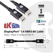CLUB3D-DisplayPort-1-4-HBR3-8K-Kabel-Male-Male-3-meter